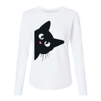 Cute Black Cat Halloween Costume Kitten Adult Womens Cotton Relaxed Long Sleeve T-Shirt