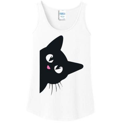 Cute Black Cat Halloween Costume Kitten Adult Ladies Essential Tank