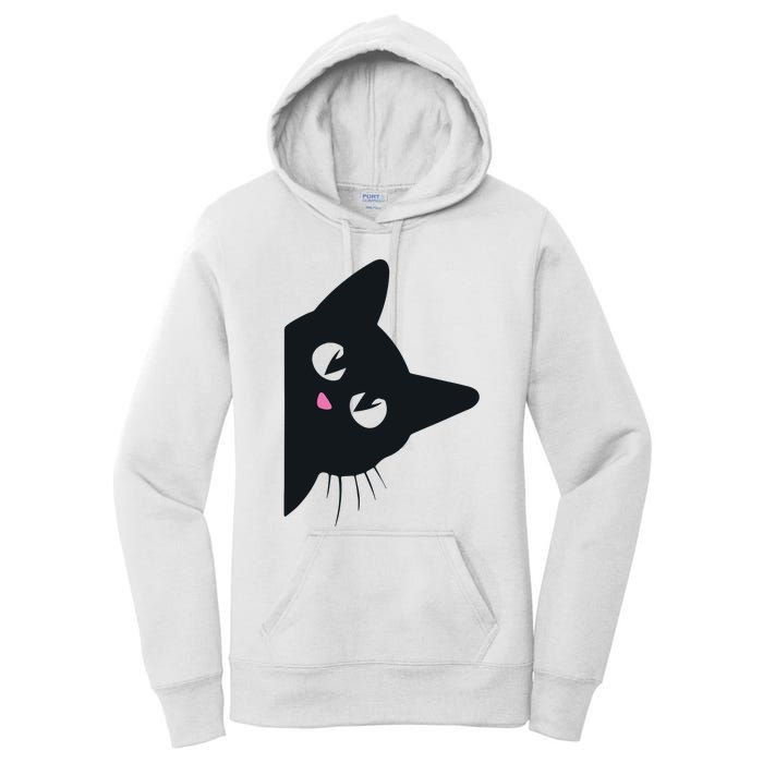 Cute Black Cat Halloween Costume Kitten Adult Women's Pullover Hoodie