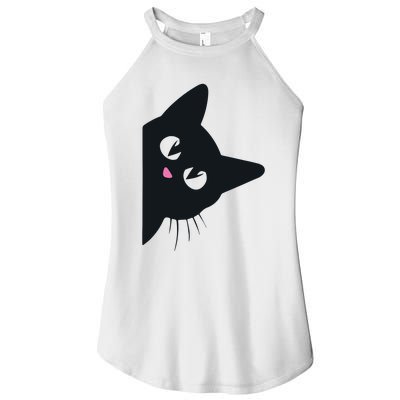 Cute Black Cat Halloween Costume Kitten Adult Women's Perfect Tri Rocker Tank