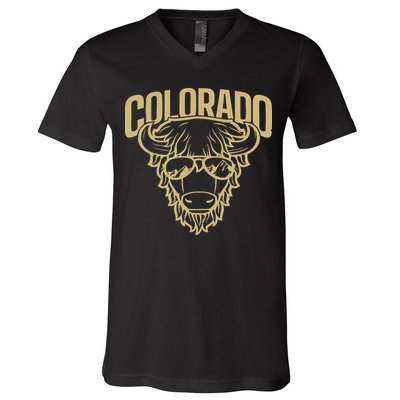 Cool Buffalo Colorado Boulder Game Day V-Neck T-Shirt