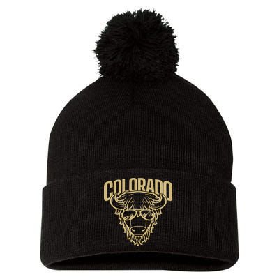 Cool Buffalo Colorado Boulder Game Day Pom Pom 12in Knit Beanie