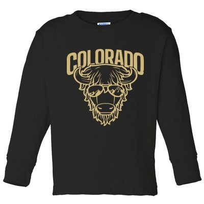 Cool Buffalo Colorado Boulder Game Day Toddler Long Sleeve Shirt