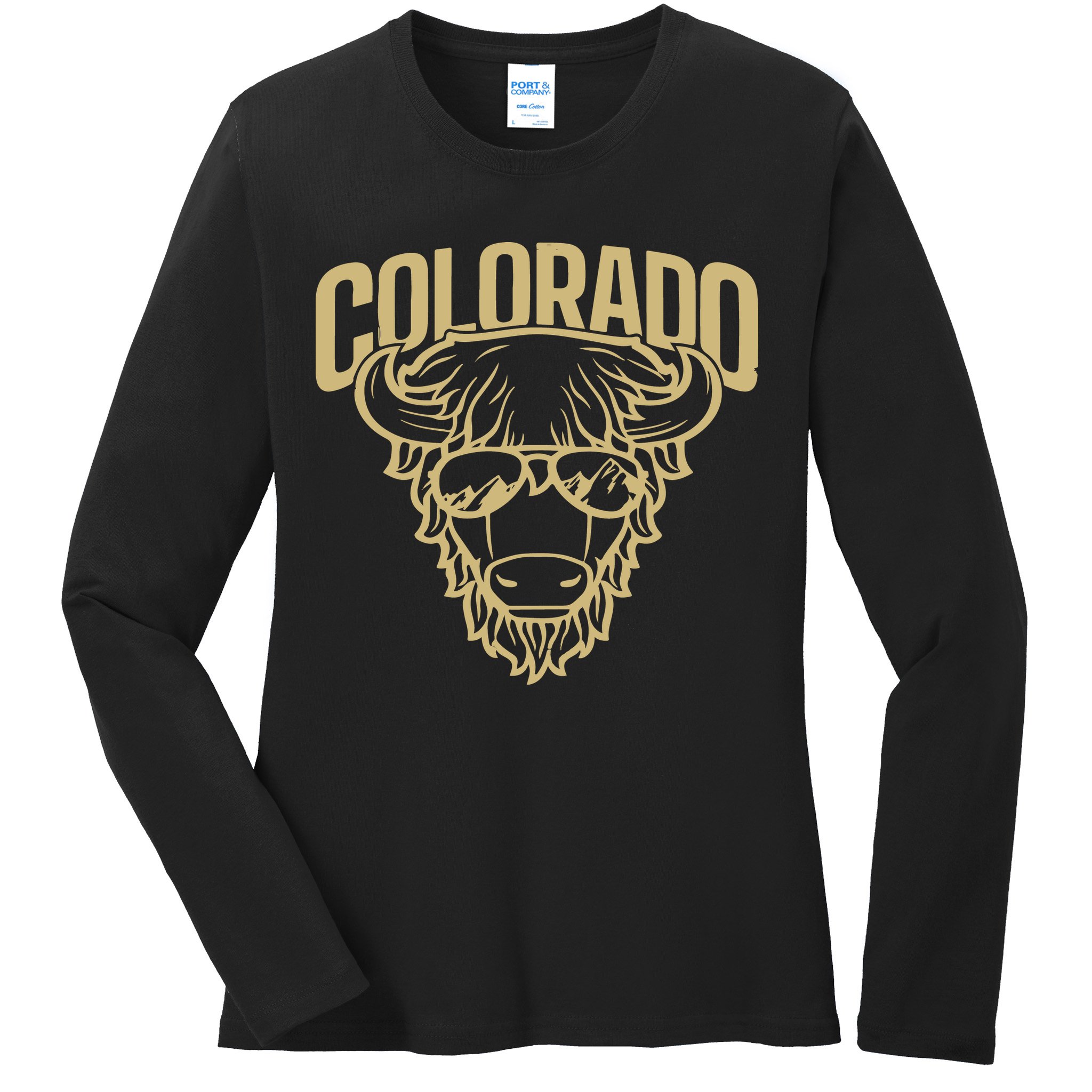 Cool Buffalo Colorado Boulder Game Day Ladies Long Sleeve Shirt