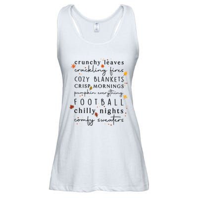 Cozy Blankets Crunchy Leaves Crackling Fires Football Ladies Essential Flowy Tank