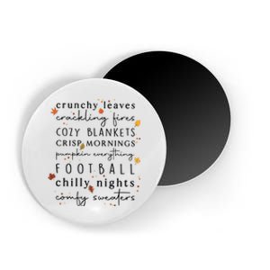 Cozy Blankets Crunchy Leaves Crackling Fires Football Magnet