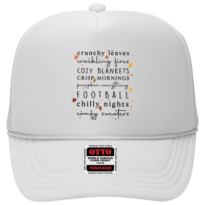 Cozy Blankets Crunchy Leaves Crackling Fires Football Trucker Hat
