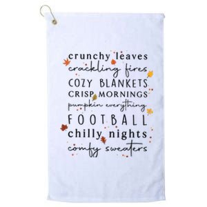 Cozy Blankets Crunchy Leaves Crackling Fires Football Platinum Collection Golf Towel