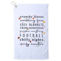 Cozy Blankets Crunchy Leaves Crackling Fires Football Platinum Collection Golf Towel