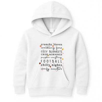 Cozy Blankets Crunchy Leaves Crackling Fires Football Kids Hoodie