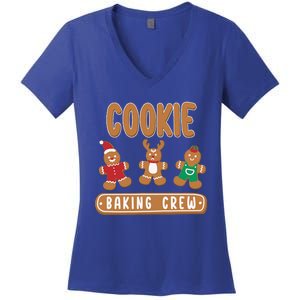 Cookie Baking Crew Christmas Gingerbread Cookie Baking Team Women's V-Neck T-Shirt