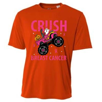 Crush Breast Cancer Awareness Monster Truck Halloween Cooling Performance Crew T-Shirt