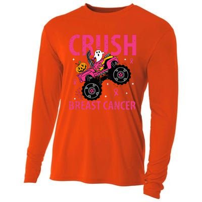 Crush Breast Cancer Awareness Monster Truck Halloween Cooling Performance Long Sleeve Crew