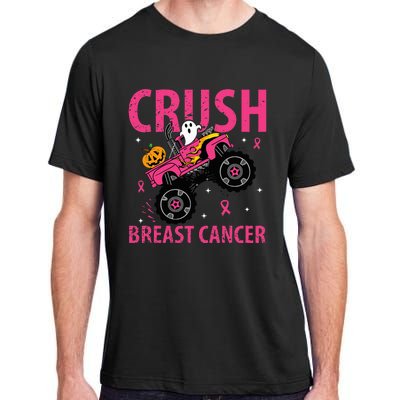 Crush Breast Cancer Awareness Monster Truck Halloween Adult ChromaSoft Performance T-Shirt