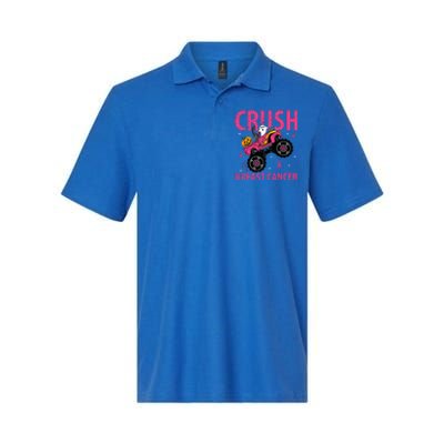 Crush Breast Cancer Awareness Monster Truck Halloween Softstyle Adult Sport Polo