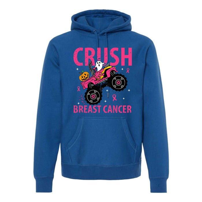 Crush Breast Cancer Awareness Monster Truck Halloween Premium Hoodie