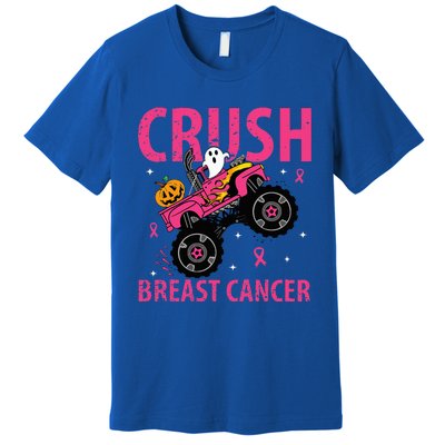 Crush Breast Cancer Awareness Monster Truck Halloween Premium T-Shirt