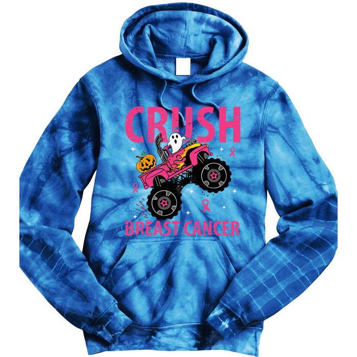 Crush Breast Cancer Awareness Monster Truck Halloween Tie Dye Hoodie