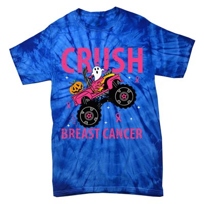 Crush Breast Cancer Awareness Monster Truck Halloween Tie-Dye T-Shirt