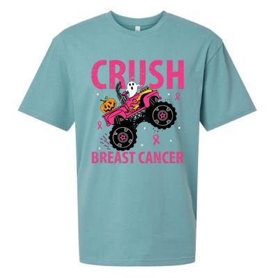 Crush Breast Cancer Awareness Monster Truck Halloween Sueded Cloud Jersey T-Shirt