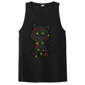 Cute Black Cat With Xmas Lights Love Cats Gift PosiCharge Competitor Tank