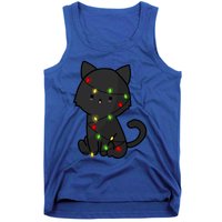 Cute Black Cat With Xmas Lights Love Cats Gift Tank Top