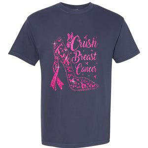 Crush Breast Cancer Awareness Bling Pink Ribbon Garment-Dyed Heavyweight T-Shirt