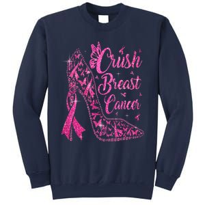 Crush Breast Cancer Awareness Bling Pink Ribbon Sweatshirt