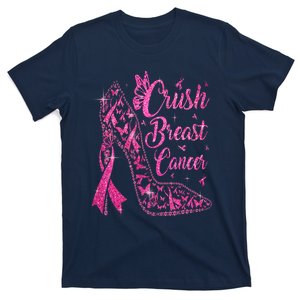 Crush Breast Cancer Awareness Bling Pink Ribbon T-Shirt