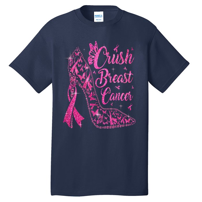 Crush Breast Cancer Awareness Bling Pink Ribbon Tall T-Shirt