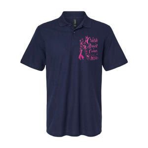 Crush Breast Cancer Awareness Bling Pink Ribbon Softstyle Adult Sport Polo