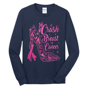 Crush Breast Cancer Awareness Bling Pink Ribbon Tall Long Sleeve T-Shirt