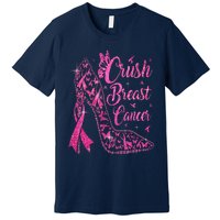 Crush Breast Cancer Awareness Bling Pink Ribbon Premium T-Shirt