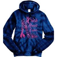 Crush Breast Cancer Awareness Bling Pink Ribbon Tie Dye Hoodie