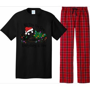 Christmas Black Cat ItS Fine IM Fine Everything Is Fine Gift Pajama Set