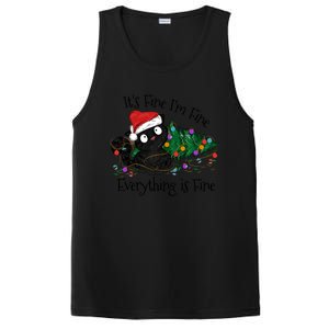 Christmas Black Cat ItS Fine IM Fine Everything Is Fine Gift PosiCharge Competitor Tank