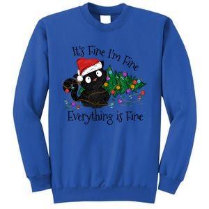 Christmas Black Cat ItS Fine IM Fine Everything Is Fine Gift Sweatshirt