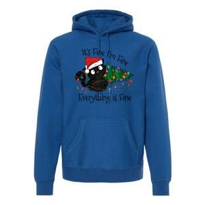 Christmas Black Cat ItS Fine IM Fine Everything Is Fine Gift Premium Hoodie