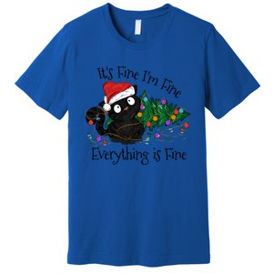 Christmas Black Cat ItS Fine IM Fine Everything Is Fine Gift Premium T-Shirt