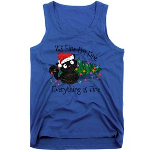 Christmas Black Cat ItS Fine IM Fine Everything Is Fine Gift Tank Top