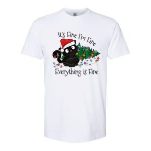 Christmas Black Cat ItS Fine IM Fine Everything Is Fine Gift Softstyle CVC T-Shirt