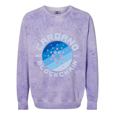 Cardano Blockchain Cryptocurrency Est 2017 Colorblast Crewneck Sweatshirt