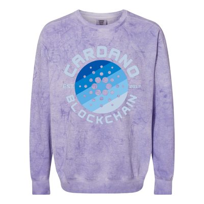 Cardano Blockchain Cryptocurrency Est 2017 Colorblast Crewneck Sweatshirt