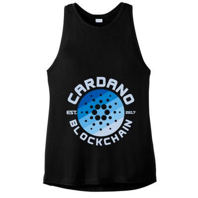 Cardano Blockchain Cryptocurrency Est 2017 Ladies PosiCharge Tri-Blend Wicking Tank