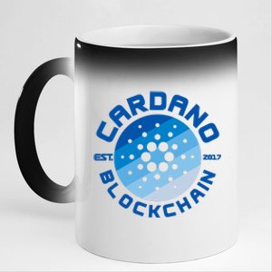 Cardano Blockchain Cryptocurrency Est 2017 11oz Black Color Changing Mug