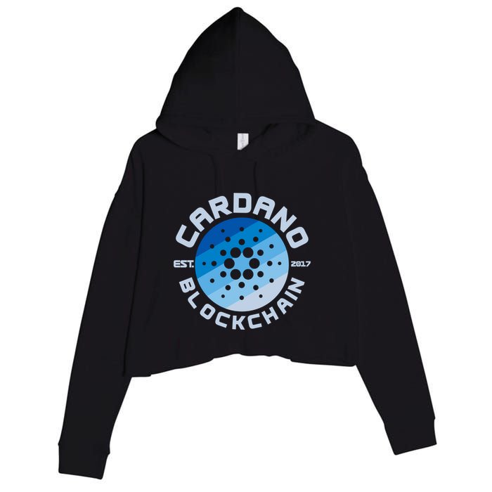 Cardano Blockchain Cryptocurrency Est 2017 Crop Fleece Hoodie