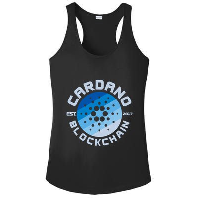 Cardano Blockchain Cryptocurrency Est 2017 Ladies PosiCharge Competitor Racerback Tank