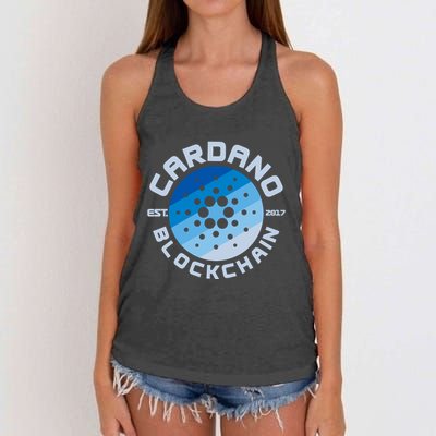 Cardano Blockchain Cryptocurrency Est 2017 Women's Knotted Racerback Tank