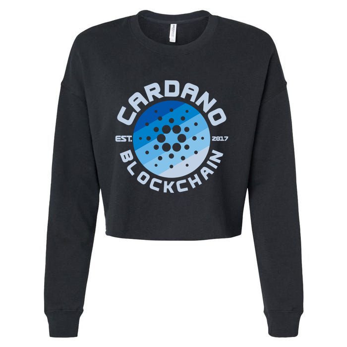 Cardano Blockchain Cryptocurrency Est 2017 Cropped Pullover Crew
