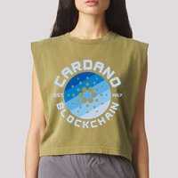 Cardano Blockchain Cryptocurrency Est 2017 Garment-Dyed Women's Muscle Tee